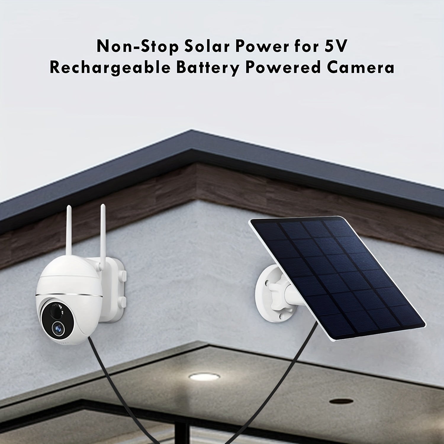 3W 5V Solar Security Camera Charging Plate with 360 Rotation