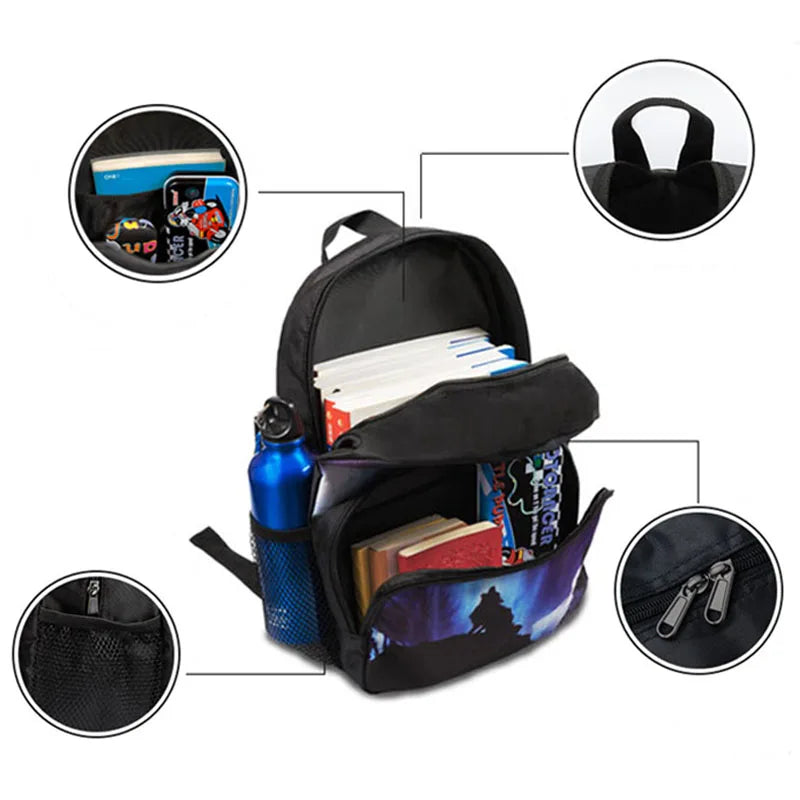 13 inch School Bus Print Backpack for Kids