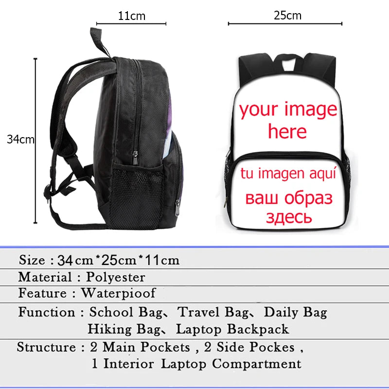 13 inch School Bus Print Backpack for Kids