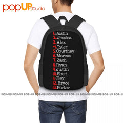13 Reasons Why Tape Names Printed Backpack Large Capacity Print Softback Gymnast