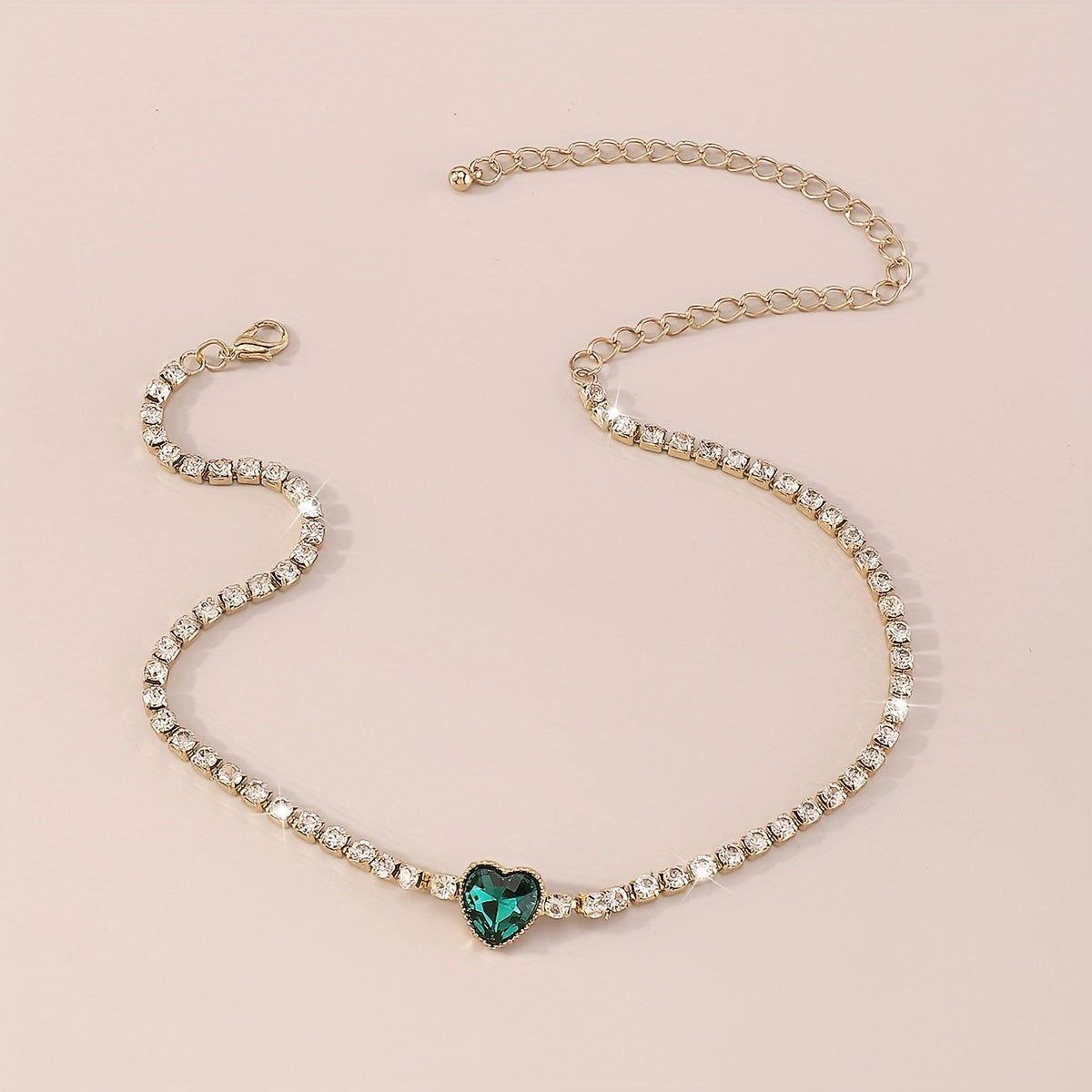 Glitter Rhinestone Love Necklace for Prom