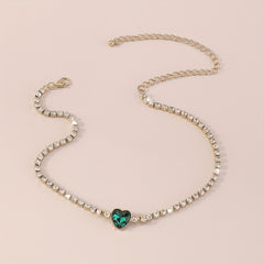 Glitter Rhinestone Love Necklace for Prom