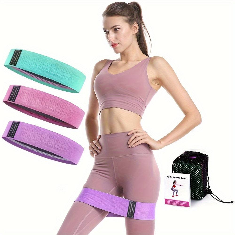 3pc Yoga Resistance Bands for Hip Lifting & Strength Train