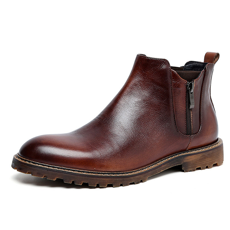 FARWARWO Men's Zipper Chelsea Boots Fall Winter Gift