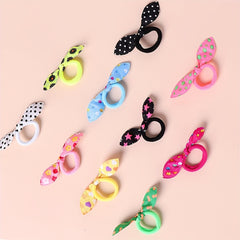 10PCS Kids Bow Hair Rope Girls Head Rope Random