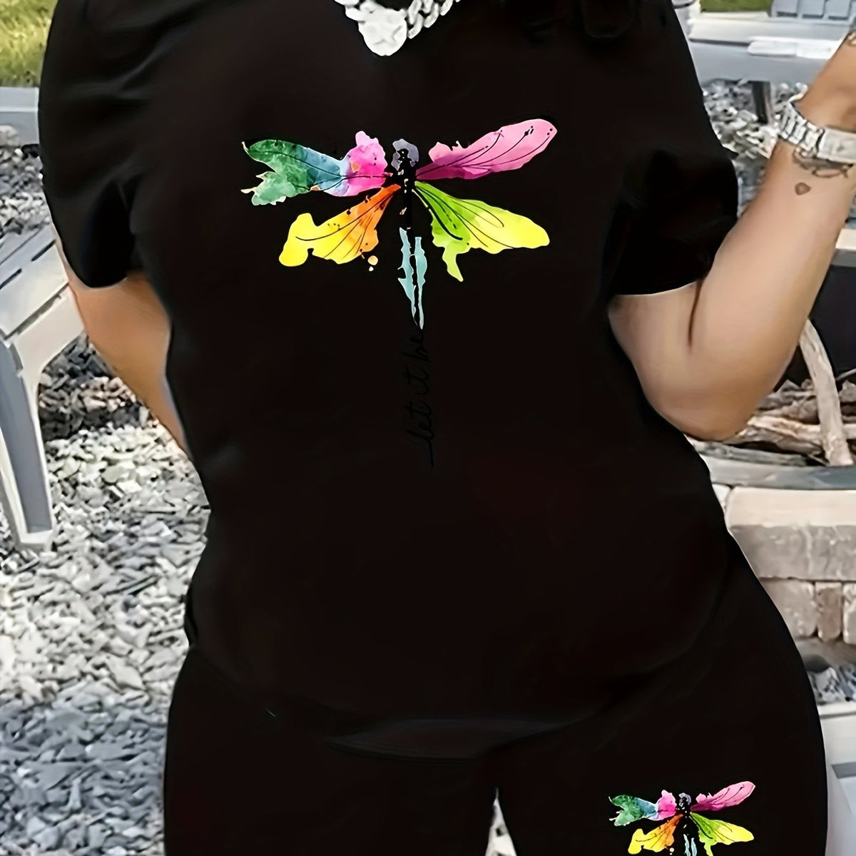  Horror Cartoon Top & Shorts Outfits 2 Piece Set