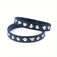 1 Pc Halloween Stretch Silicone Wristband Rubber Bracelet For Halloween Gift
