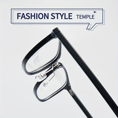 Fashionable Square Frame Glasses Anti Blue Light Blocking Transparent Lens