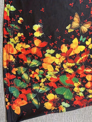  Butterfly Print Long Sleeve Tee & Wide Leg Pants Outfit Set