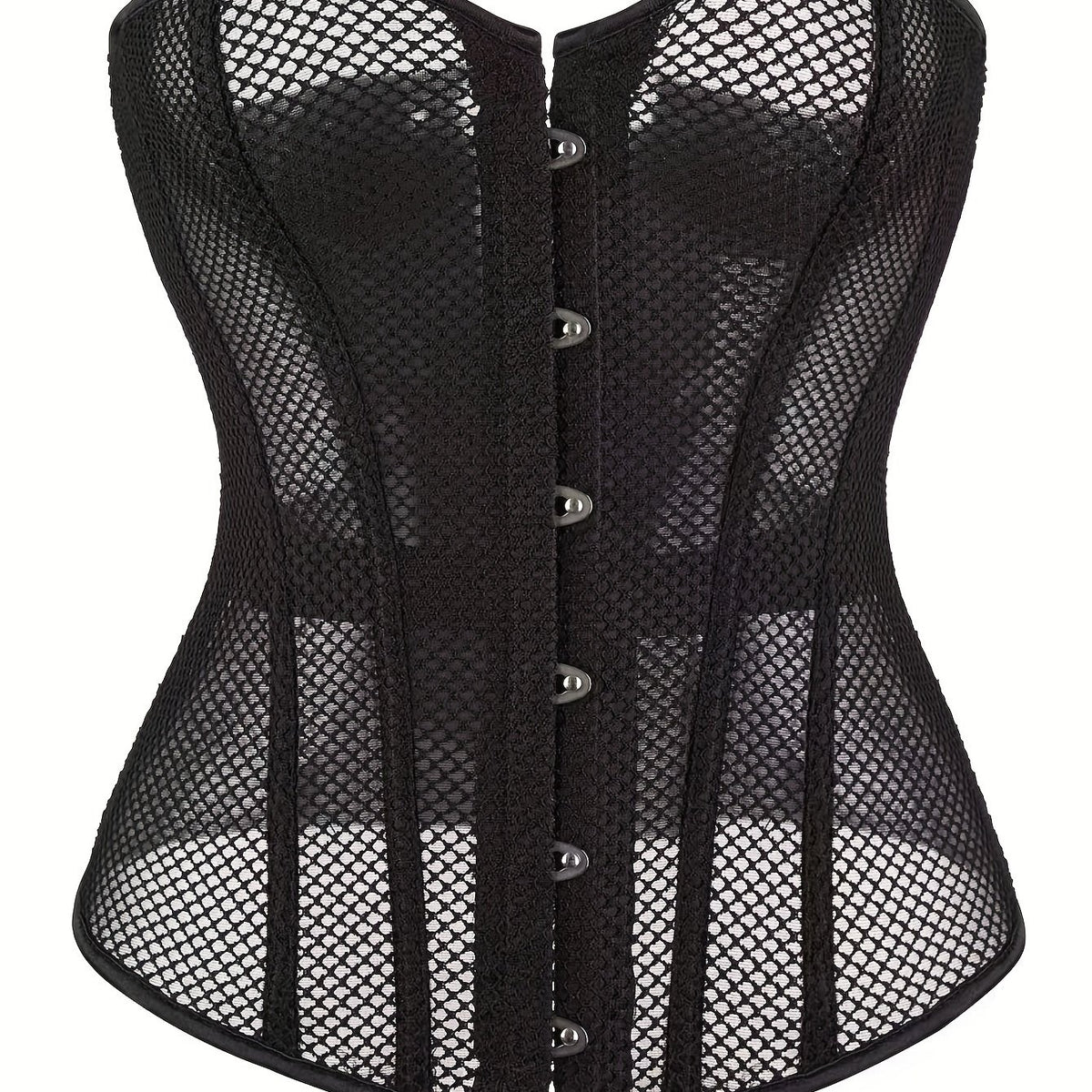 Mesh Corset Bustier Tummy Control Lace Up Body Shaper Women's Lingerie