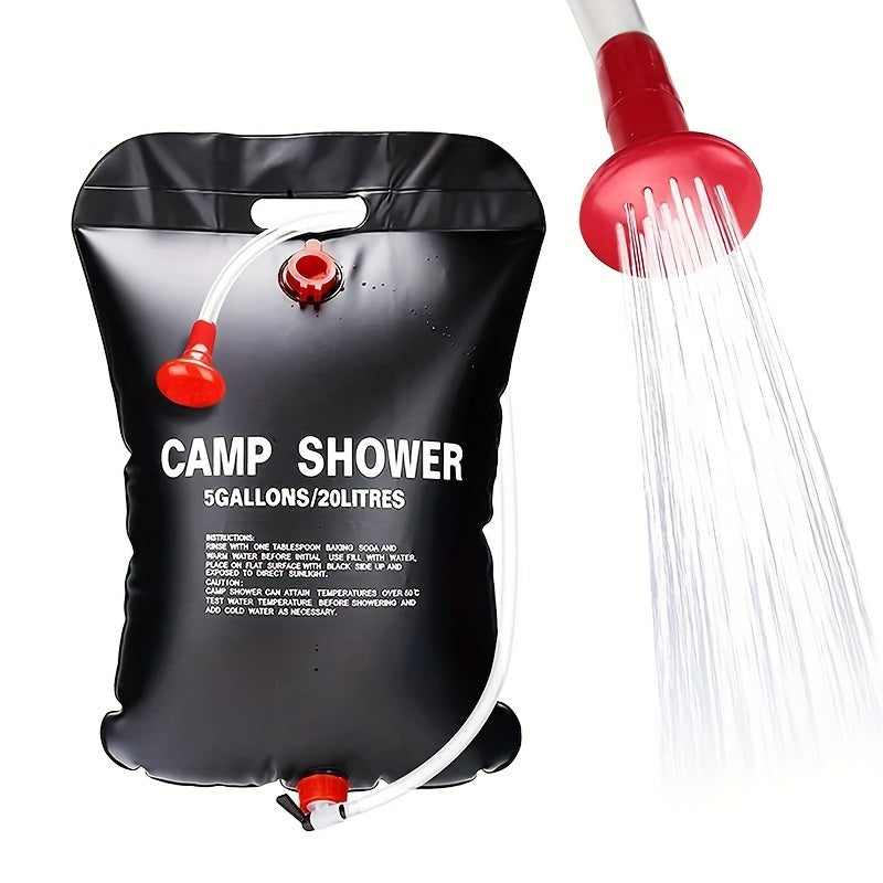 20L Camping Shower Bag with Solar Heater 5 Gallon Capacity