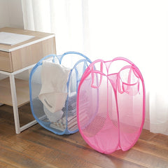 Portable Pop Up Mesh Laundry Hamper - Collapsible Basket for Dirty Clothes