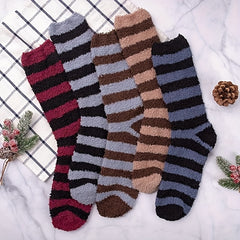 5 Pairs Men's Fluffy Winter Thermal Cozy Sleep Socks