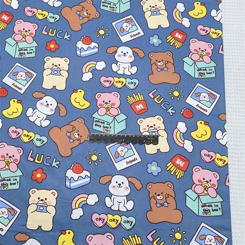 4pcs 9.8in Cartoon Pattern Cotton Squares DIY Quilting Fabric