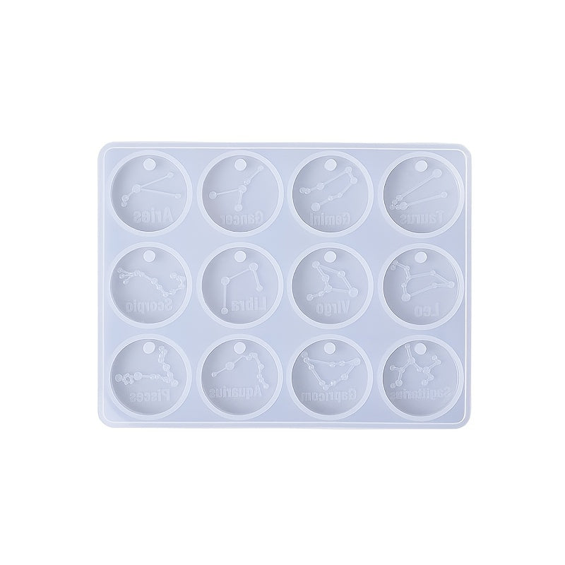 12 Constellations Epoxy Resin Mold DIY Pendant Necklace Jewelry Making