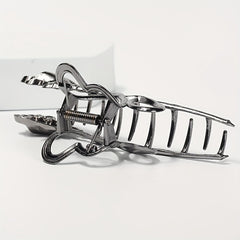 Rose Flower Metal Hair Claw Clip Silvery Non Slip Strong Hold Grip Hair Clip