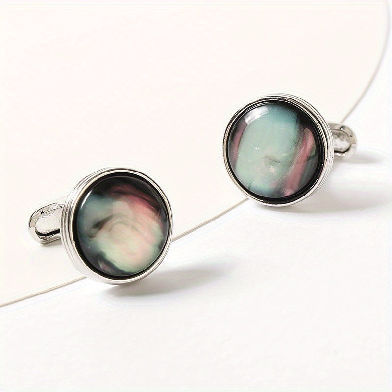 Crystal Inlaid Button Cufflinks Wedding Accessories