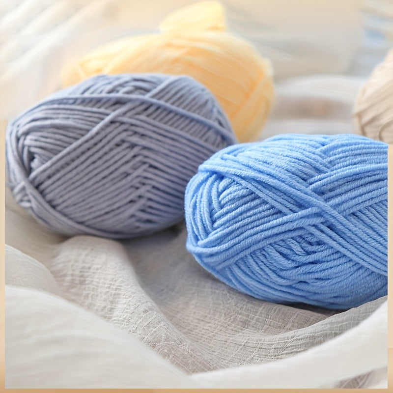 4-Strand Combed Milk Cotton Wool Yarn Ball for Crochet Doll Making