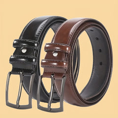 Men's PU Leather Belt w/ Square Buckle Waist Strap