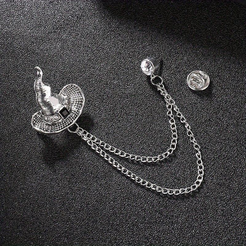 Vintage Men's Suit Brooch with Tassel Diamond Set