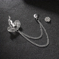 Vintage Men's Suit Brooch with Tassel Diamond Set