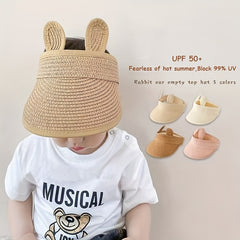 Summer Folding Straw Hat For Baby Adjustable Casual Sun Hat For Boys And Girls