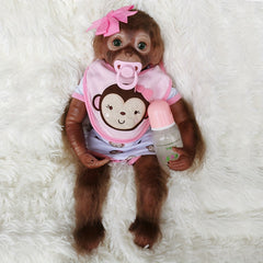 Monkey Reborn Dolls Soft Vinyl and Cloth Body with Monkey Outfits