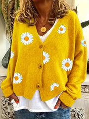  Floral Print Long Sleeve Cardigan