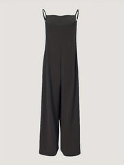 Solid Overall Jumpsuit Casual Sleeveless Spaghetti Jumpsuit