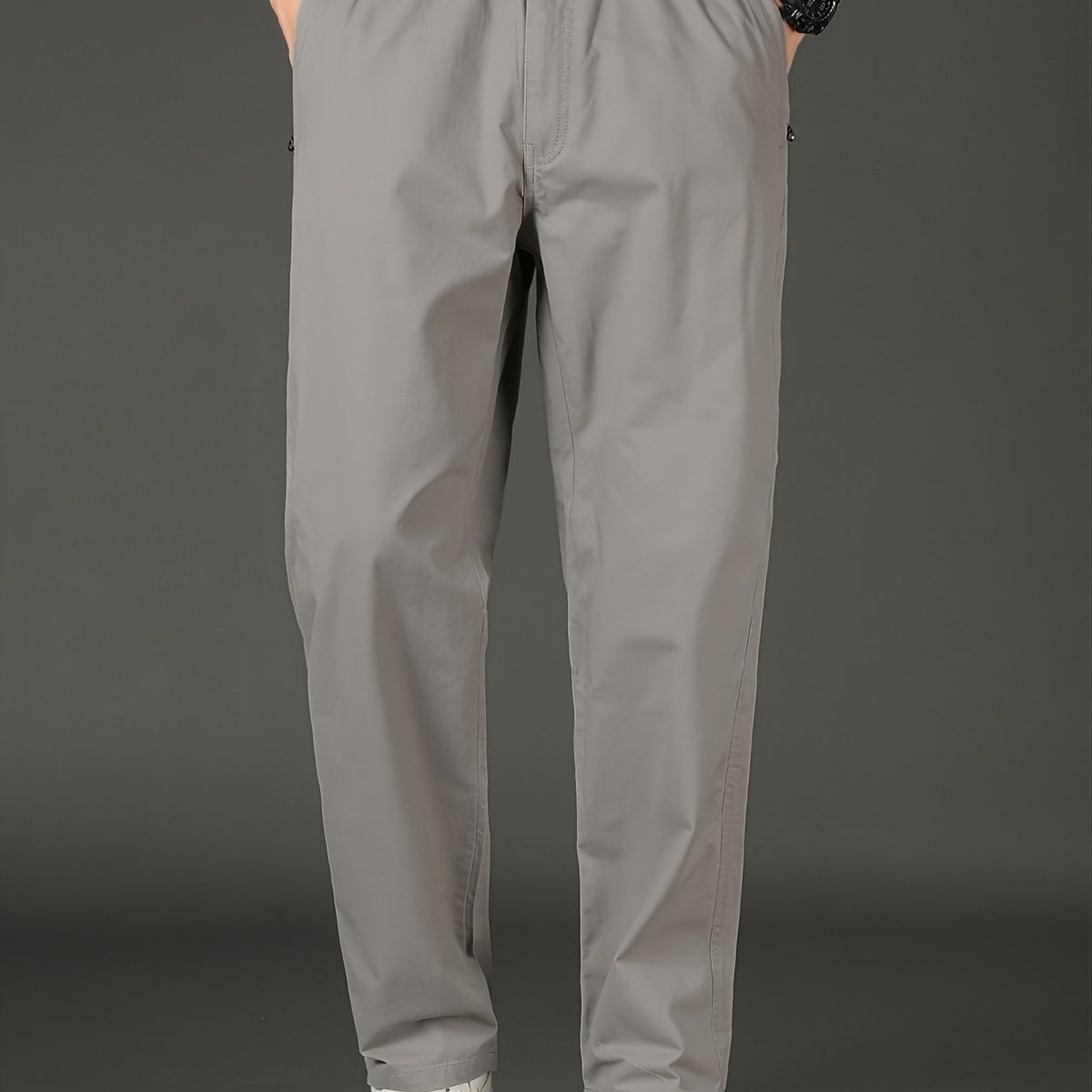 Men's Solid Slim Straight Casual Pants