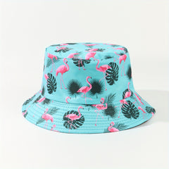 Leaf Cartoon Print Bucket Hat Graffiti Basin Hat Foldable Sunshade Cap