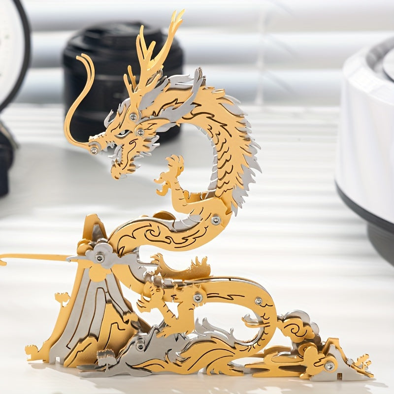 MOKR Chinese Dragon 3D Metal Puzzle - DIY Handcraft Brain Teaser Toy