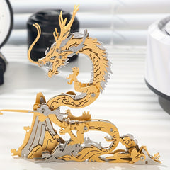 MOKR Chinese Dragon 3D Metal Puzzle - DIY Handcraft Brain Teaser Toy