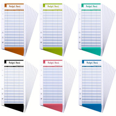 60pcs Budget Sheets 6 Rings Binder Expense Tracker Cash Envelope Planner