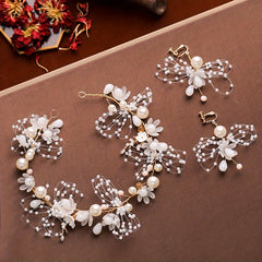 Flower Faux Pearl Headband for Girls