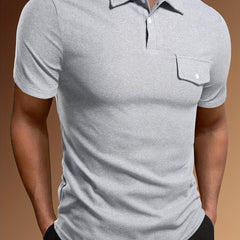 Men's Summer Polo Shirt With Flap Chest Detail