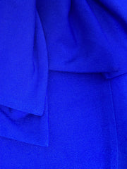  Solid Bow Knot Mock Neck Slim Fit Midi Dress