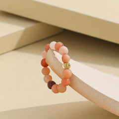 Natural Bead Ring 18k Plated Waterish Stacking Jewelry