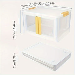 Foldable Storage Bins With Lid Transparent Double Open Door Fold Box