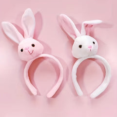 2pcs Plush Headband for Washing Face Spa Makeup Rabbit Ears Flower