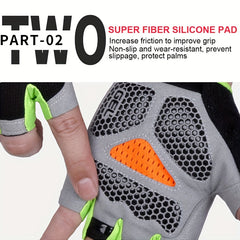 Anti Shock Windproof Fingerless Gloves - for Biking Climbing Weightlifting