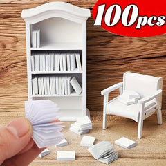 100pcs 1:12 Scale Dollhouse Paper Mini Books DIY