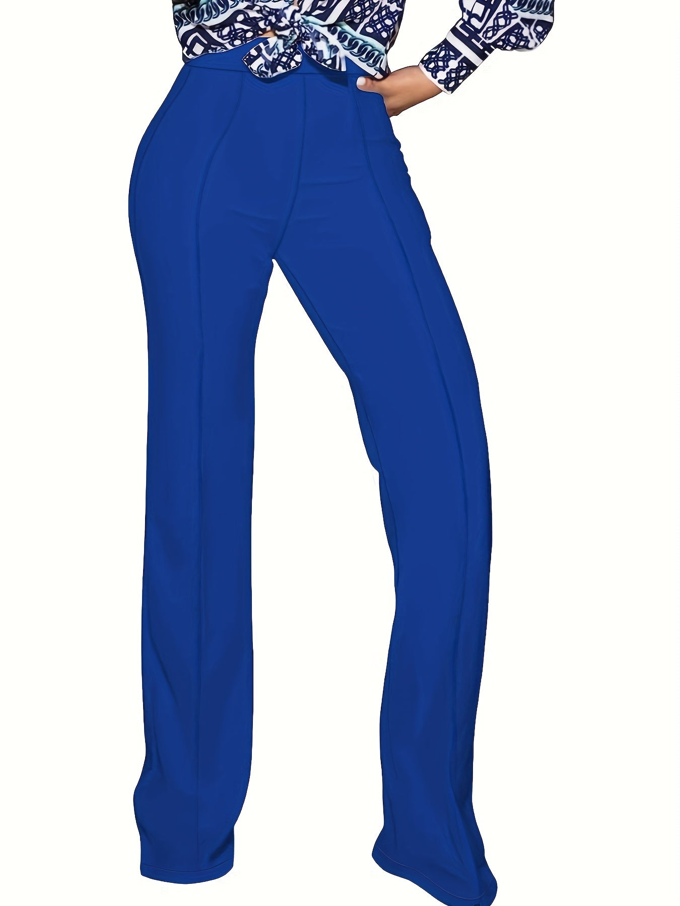  High Rise Slim Fit Flared Leg Trousers
