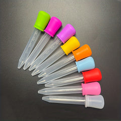 5pcs Liquid Dropper Set Silica Gel & Plastic Pipettes with Light Bulb Prompt