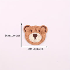 10pcs Colorful Bear Head Embroidery Patch DIY Clothing Accessories