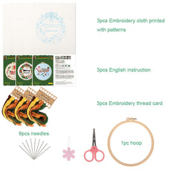 Embroidery Kit Merry Christmas Pattern 1 Hoop 7 9 Inch DIY Gift