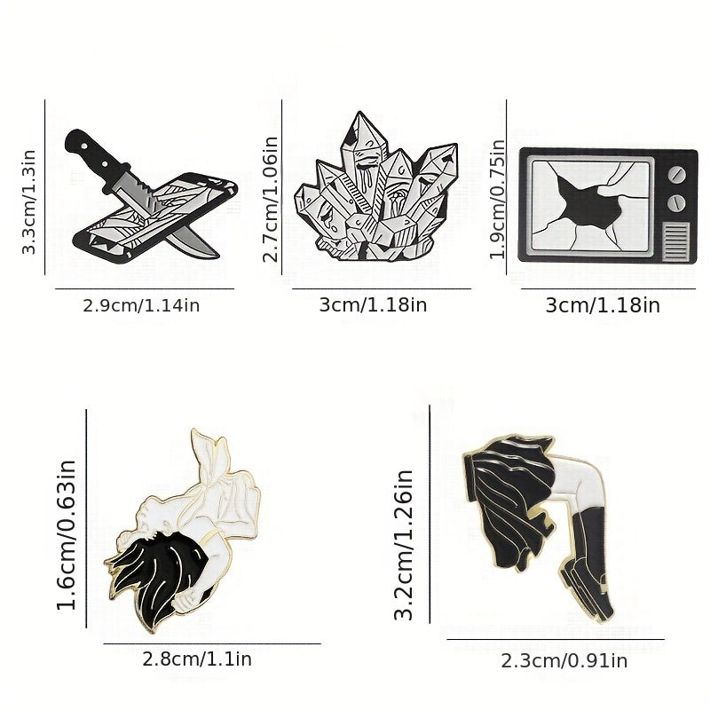 Japanese Sadako Pattern Brooch Mobile Phone Decoration Crystal Pin