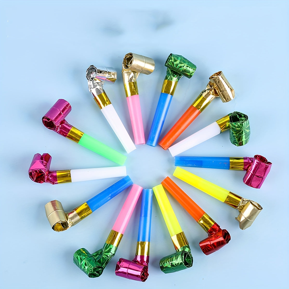 10pcs Plastic Whistles - Birthday Party Cheering Props