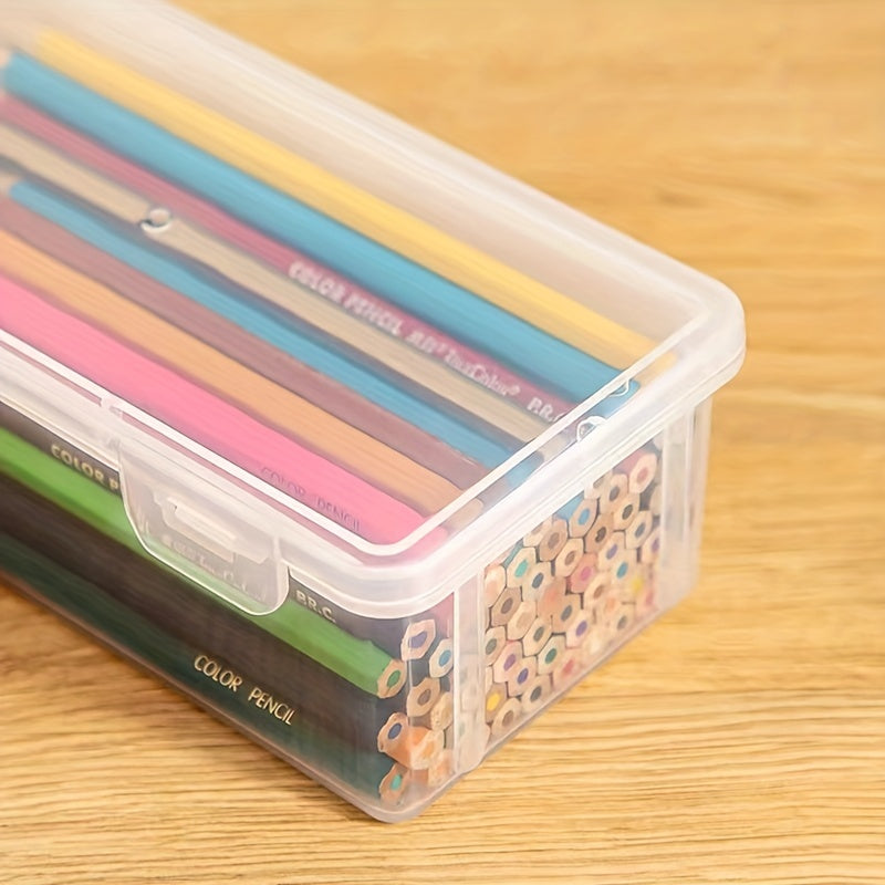 Large Capacity Transparent Plastic Storage Box for Art Supplies