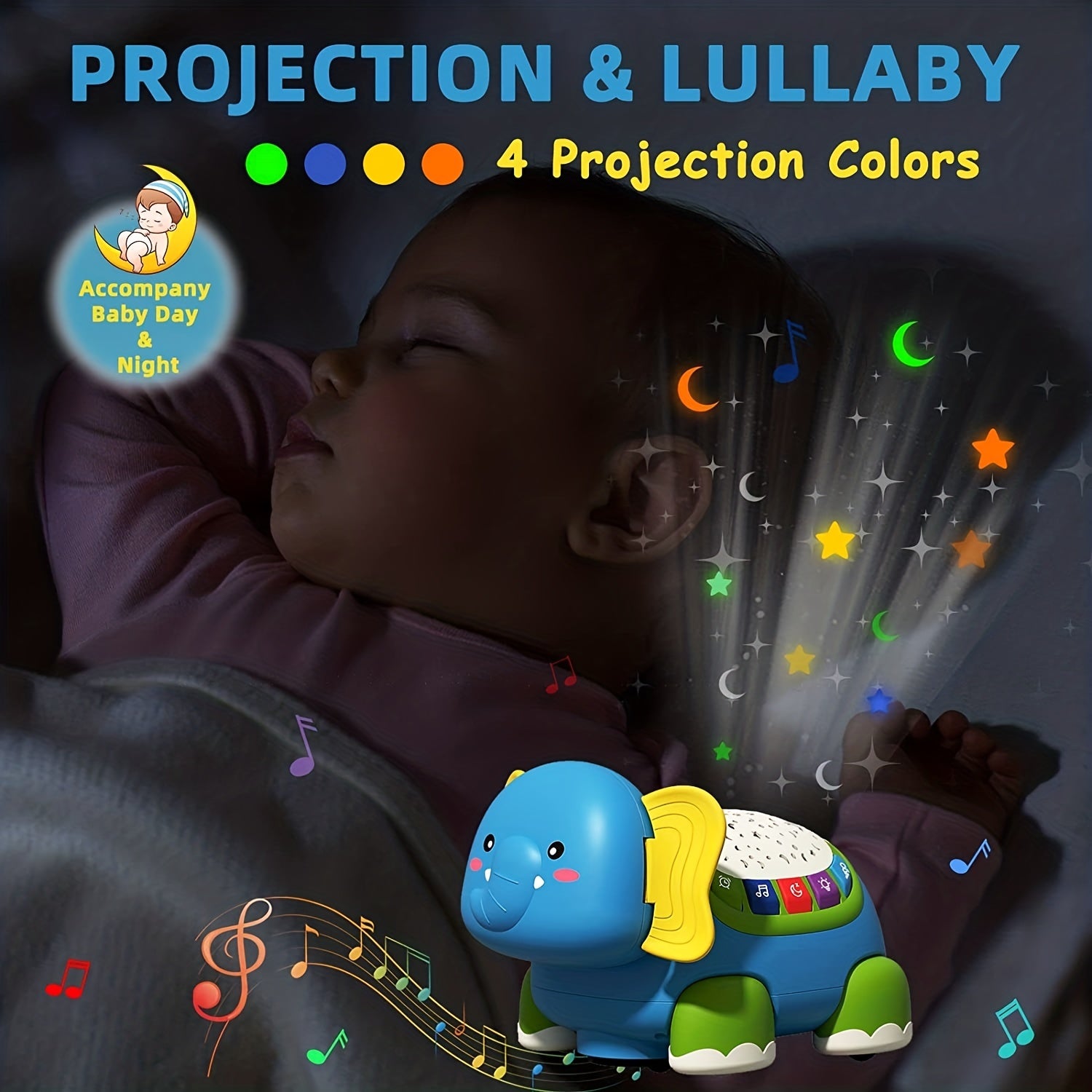 Elephant Musical Light-Up Baby Toy for 6-12 Months